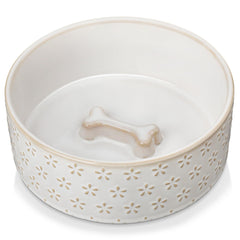 MALACASA Lydia dog bowl with embossed honeycomb texture for stylish meals