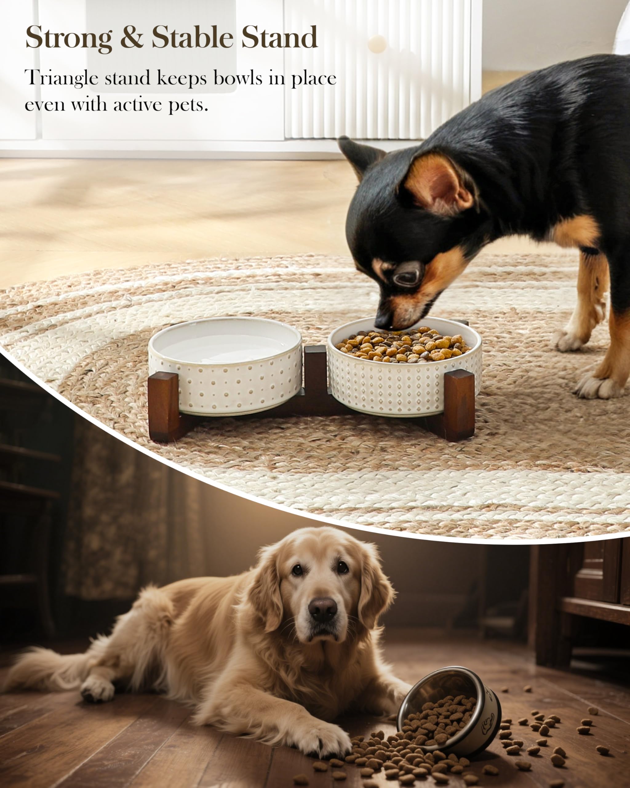 MALACASA non-slip adhesive pads stabilize the set during meals.