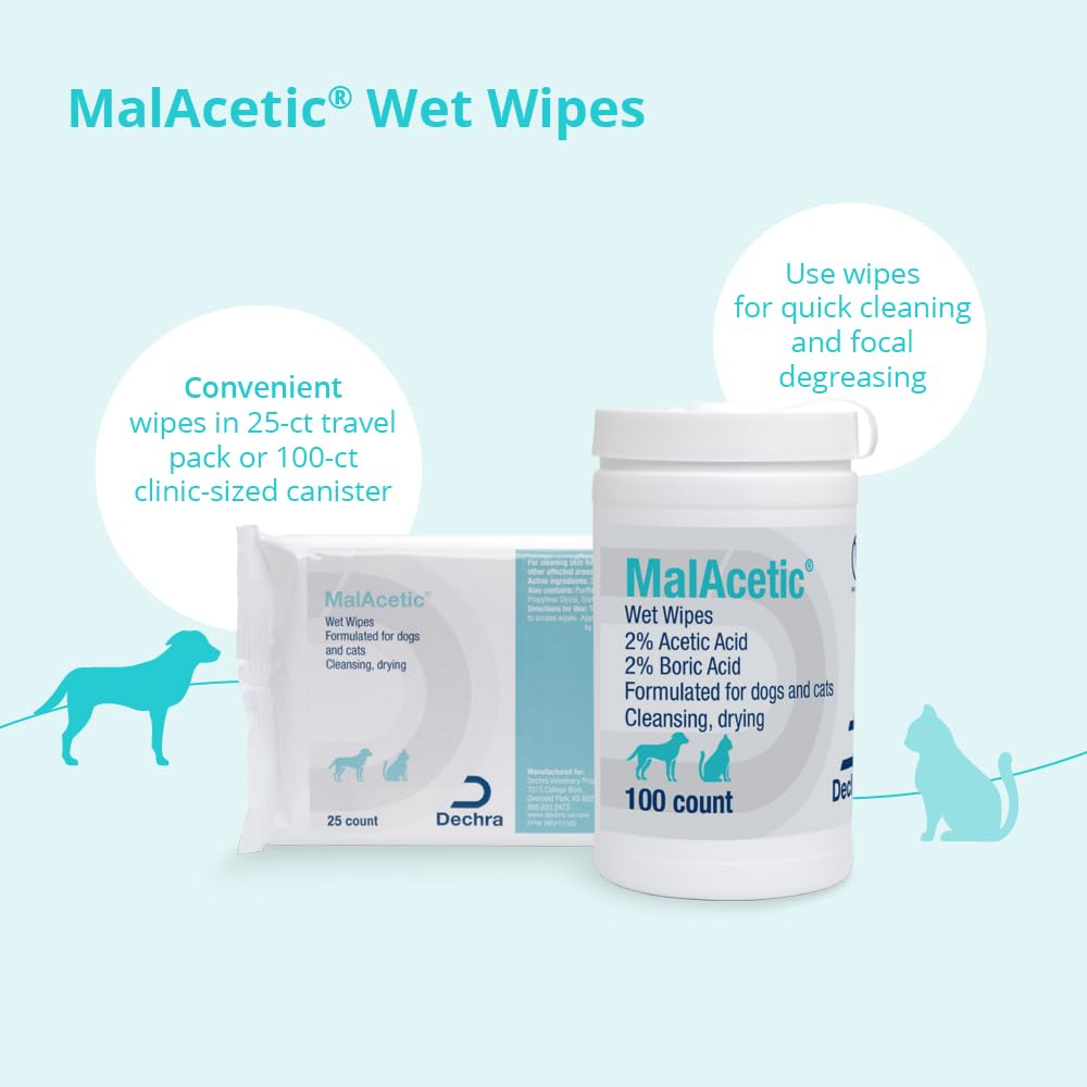 MalAcetic Wet Wipes used around a cat's chin acne for cleansing.