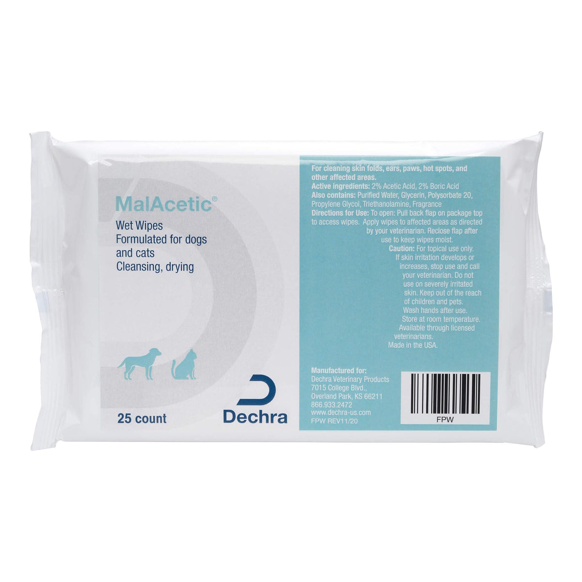 MalAcetic Wet Wipes for Dogs and Cats—cleaning ears and skin with gentle care.
