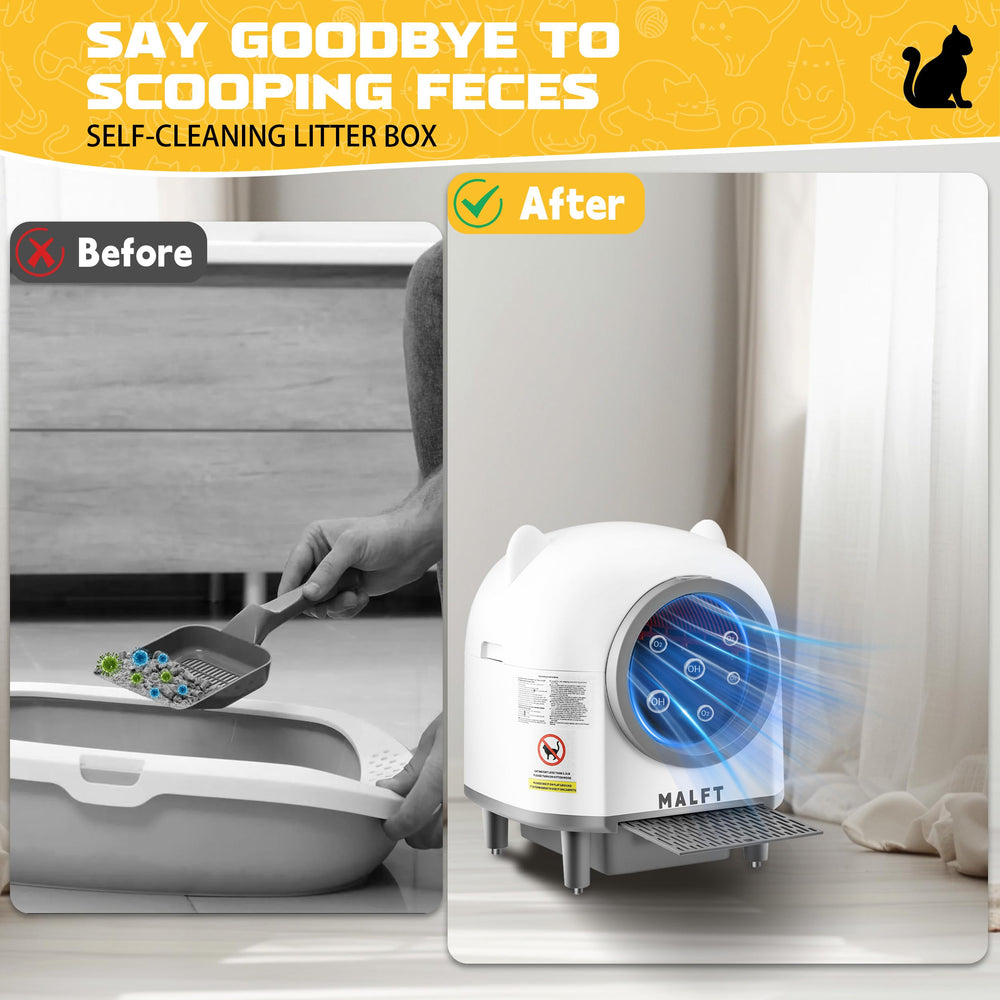 MALFT anti-pinch safety system image emphasizes safe operation for pets.