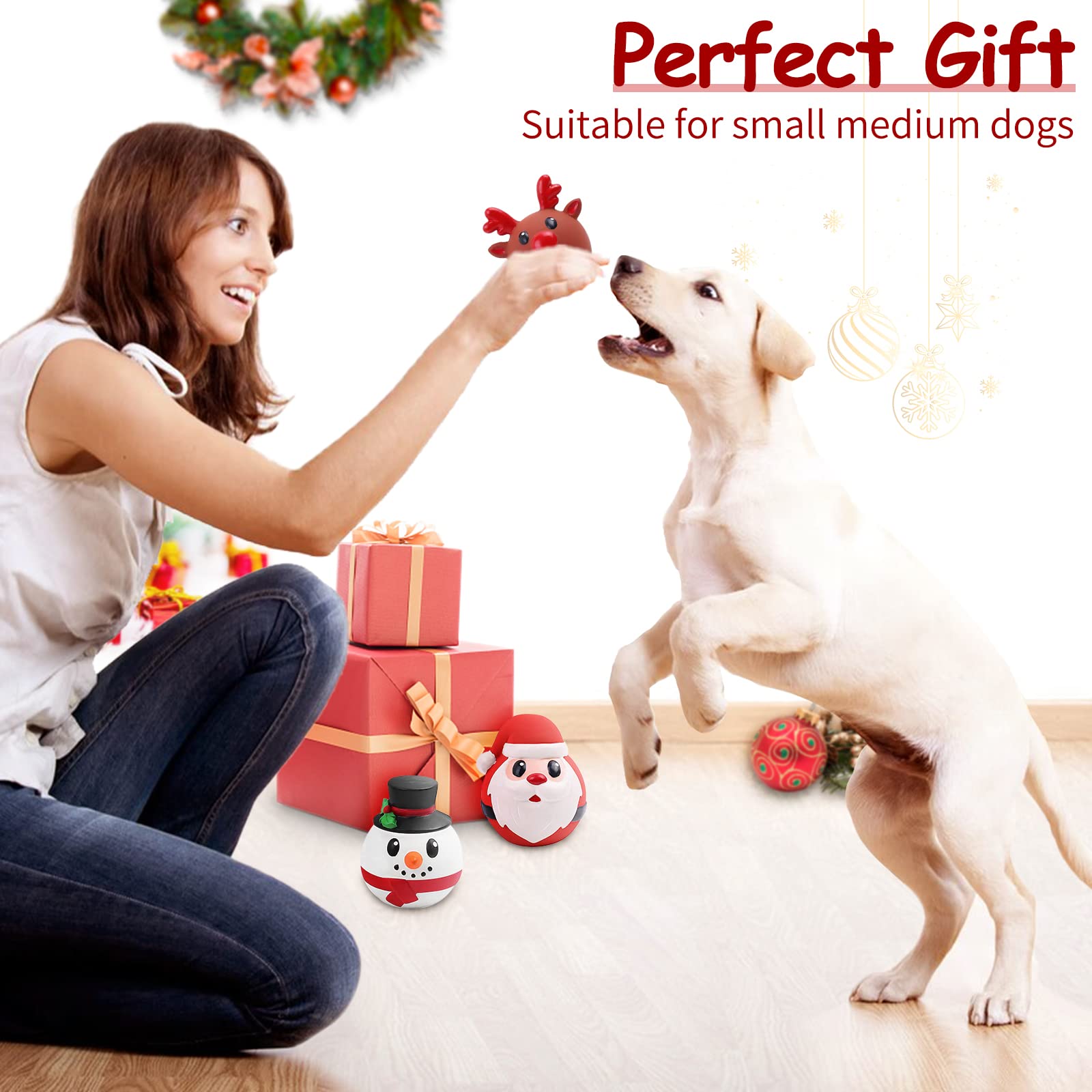 Malier 3-pack Christmas dog toys set for festive play ideas