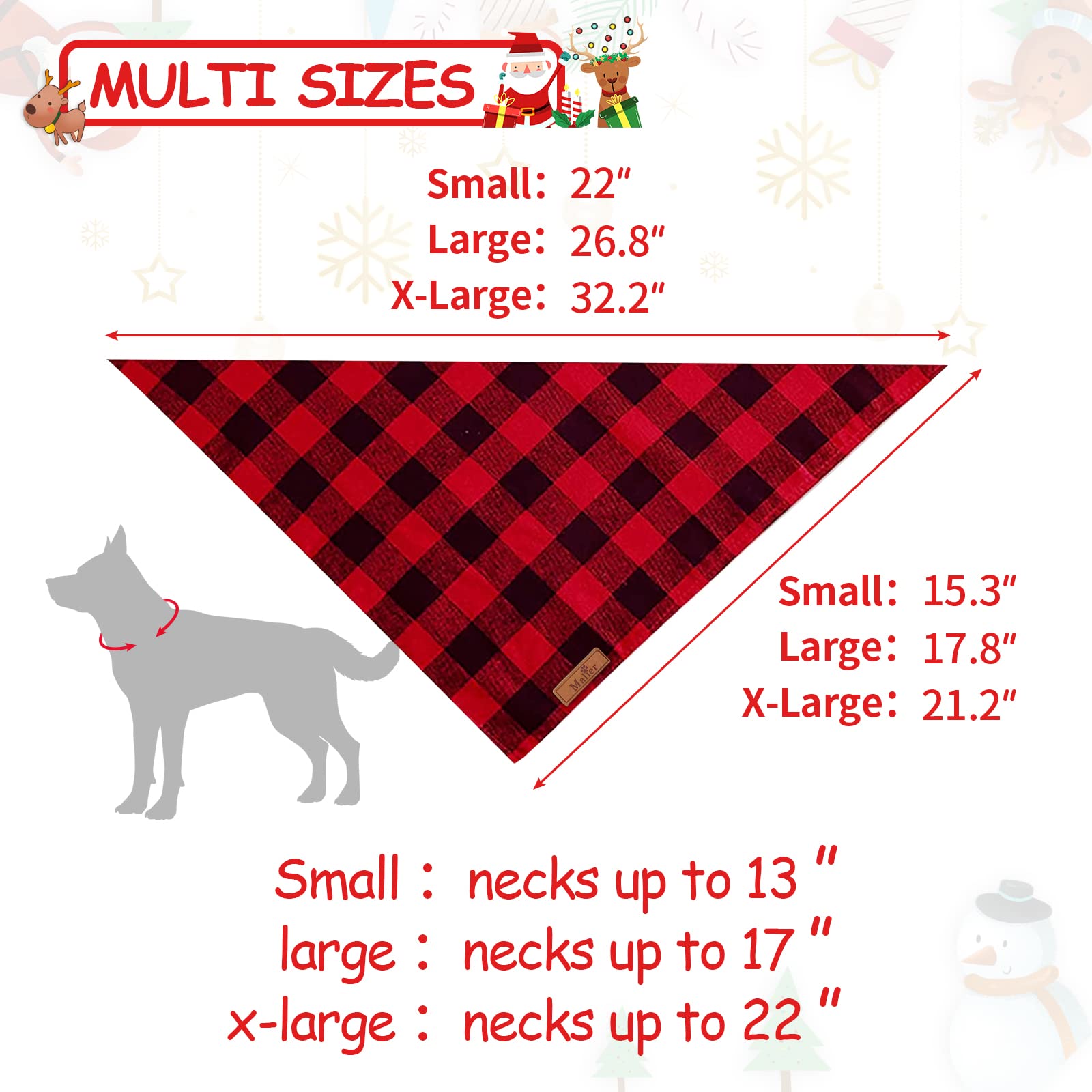 Malier reversible plaid bandana close-up shows double-layer cotton and durability.