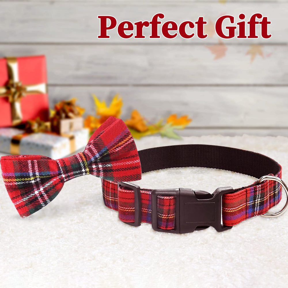 Malier bow tie attached to collar for quick dressing and holiday vibes