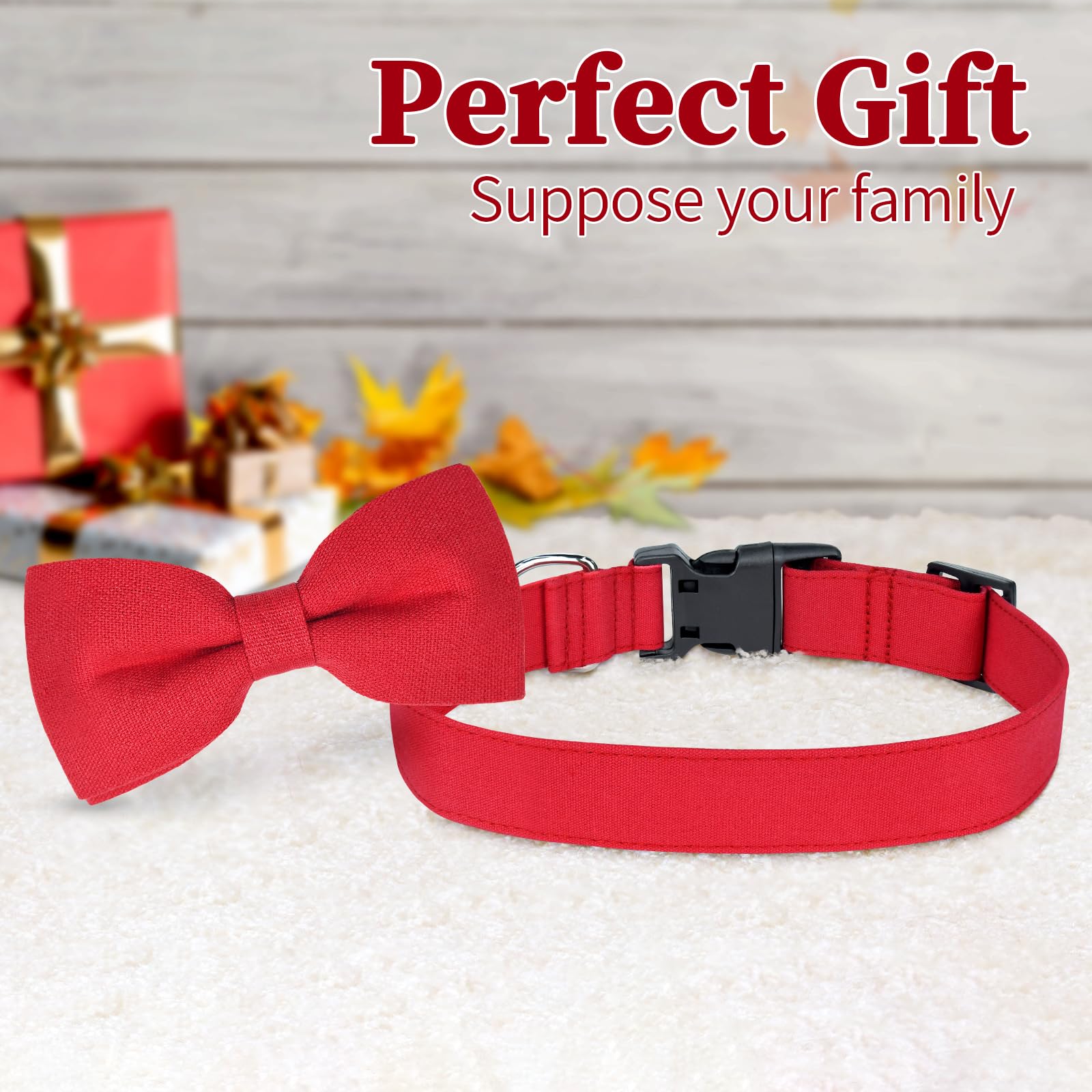 Malier Christmas collar adjustable sizes illustrating small to large pet fit.