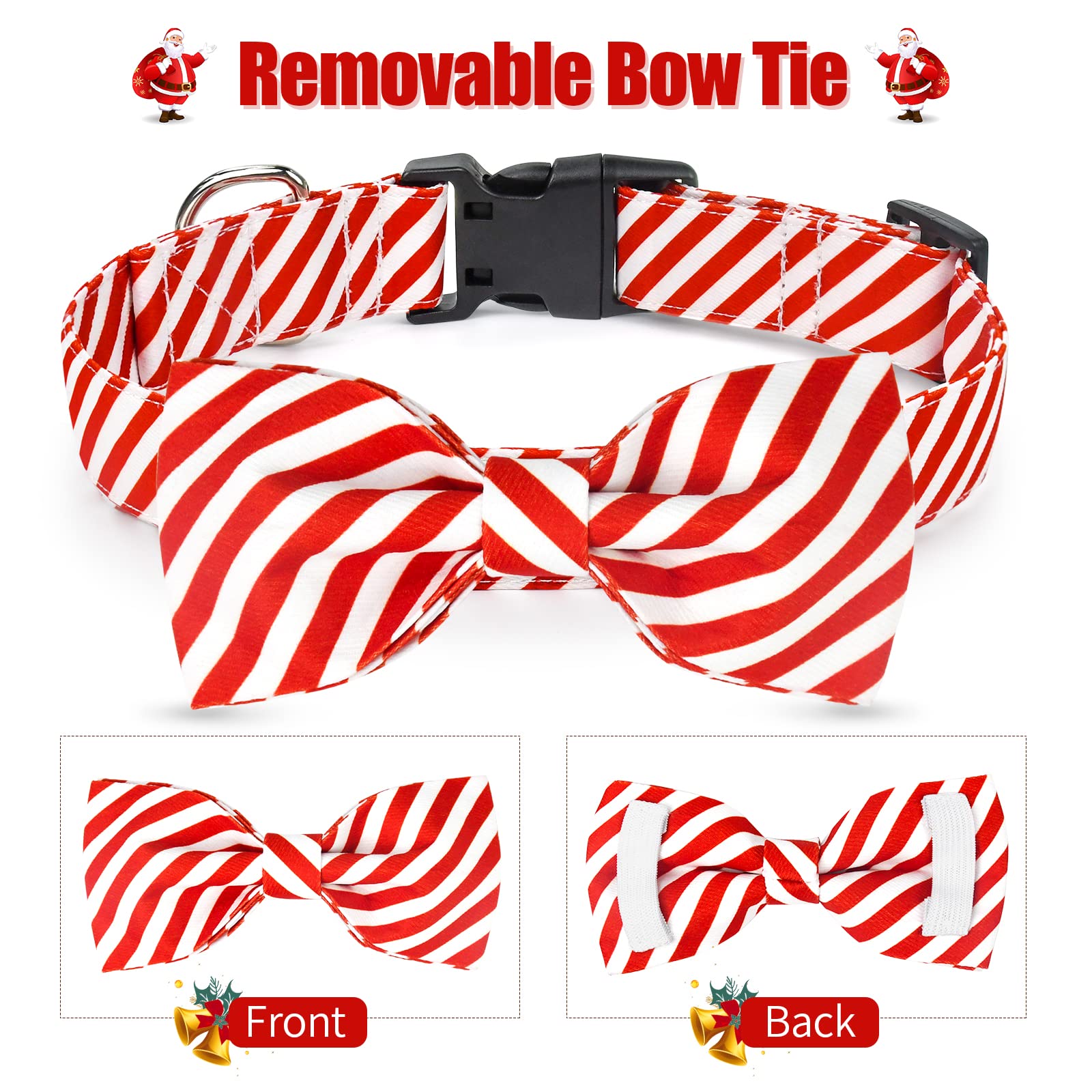 Malier Christmas Collar with Bowtie, holiday gift idea for pets.