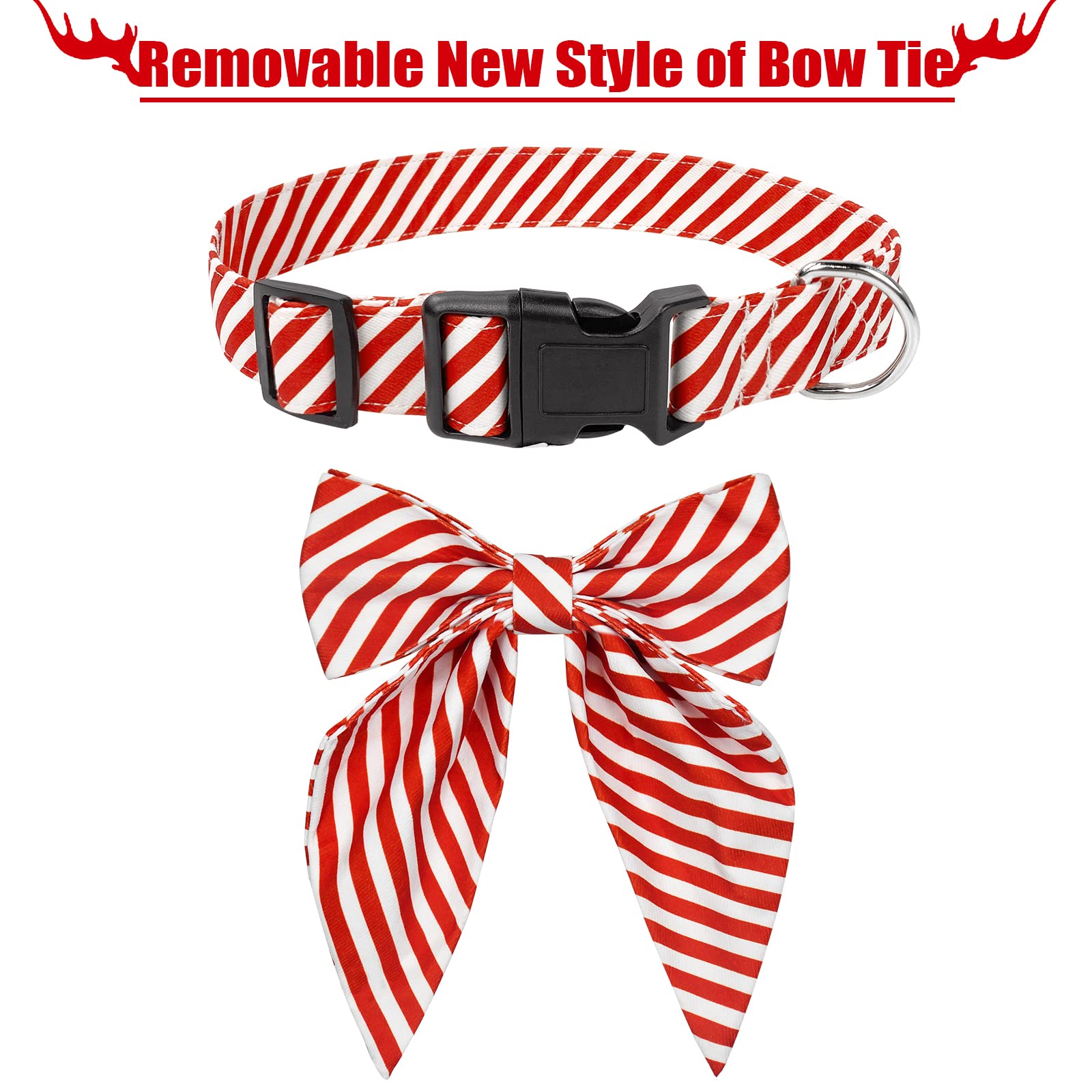 Malier Christmas dog collar worn on a dog, demonstrating comfortable lightweight material.