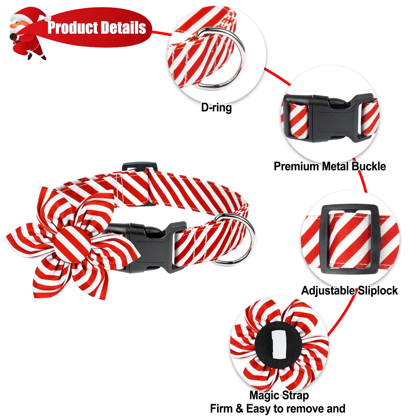 Malier Christmas dog party collar delivers cheerful style for celebrations.