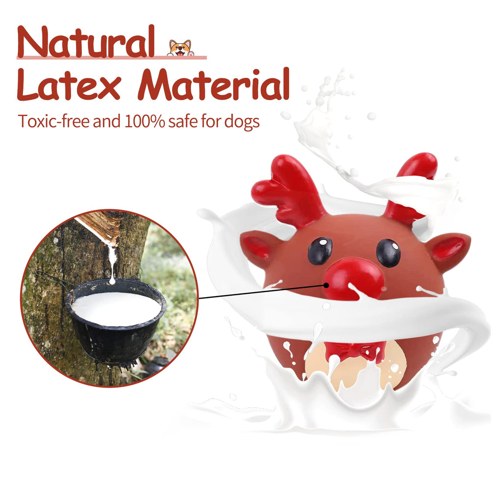 Malier Christmas elk latex dog toy, durable for chewing
