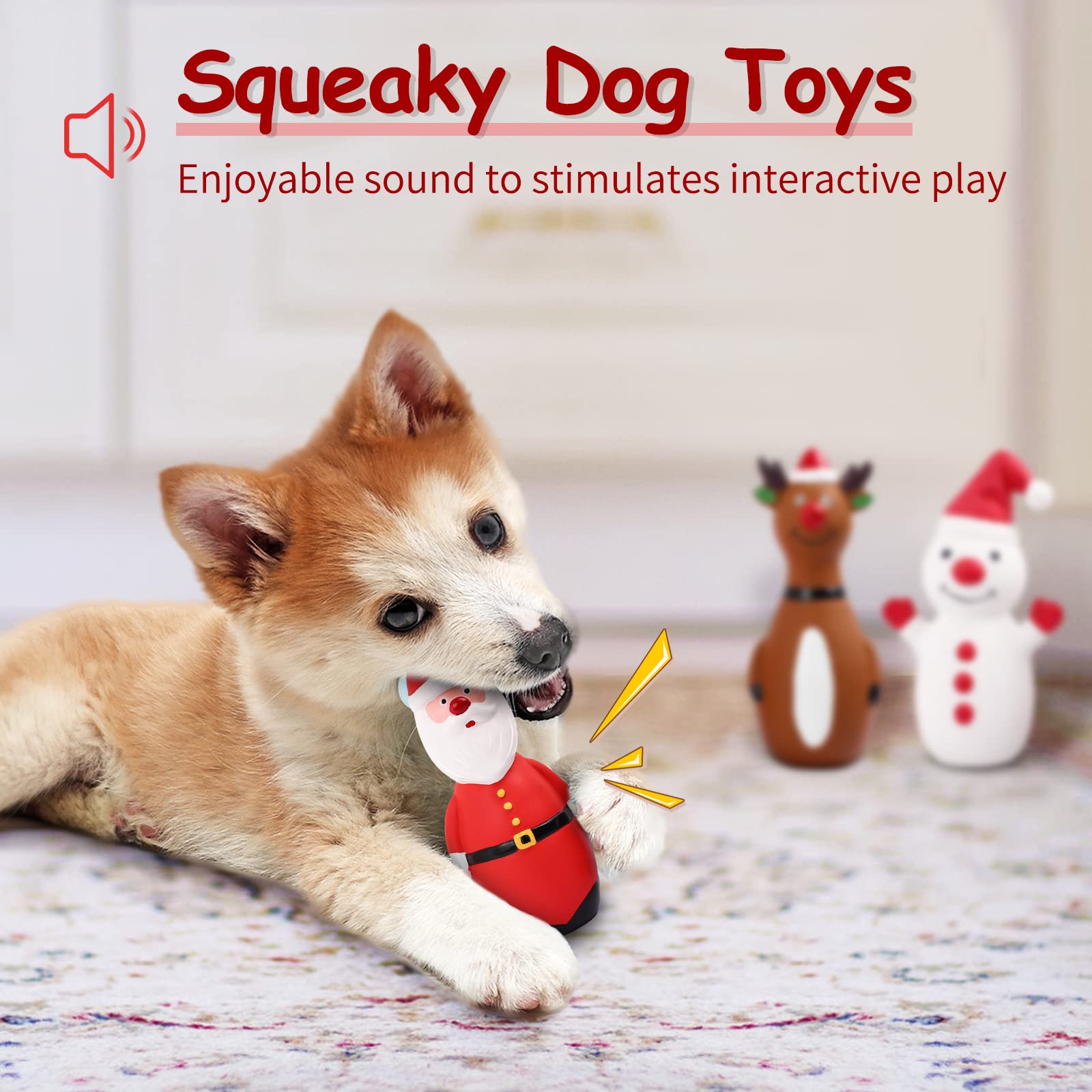 Malier Christmas dog toys Santa design for lively fetch and delight