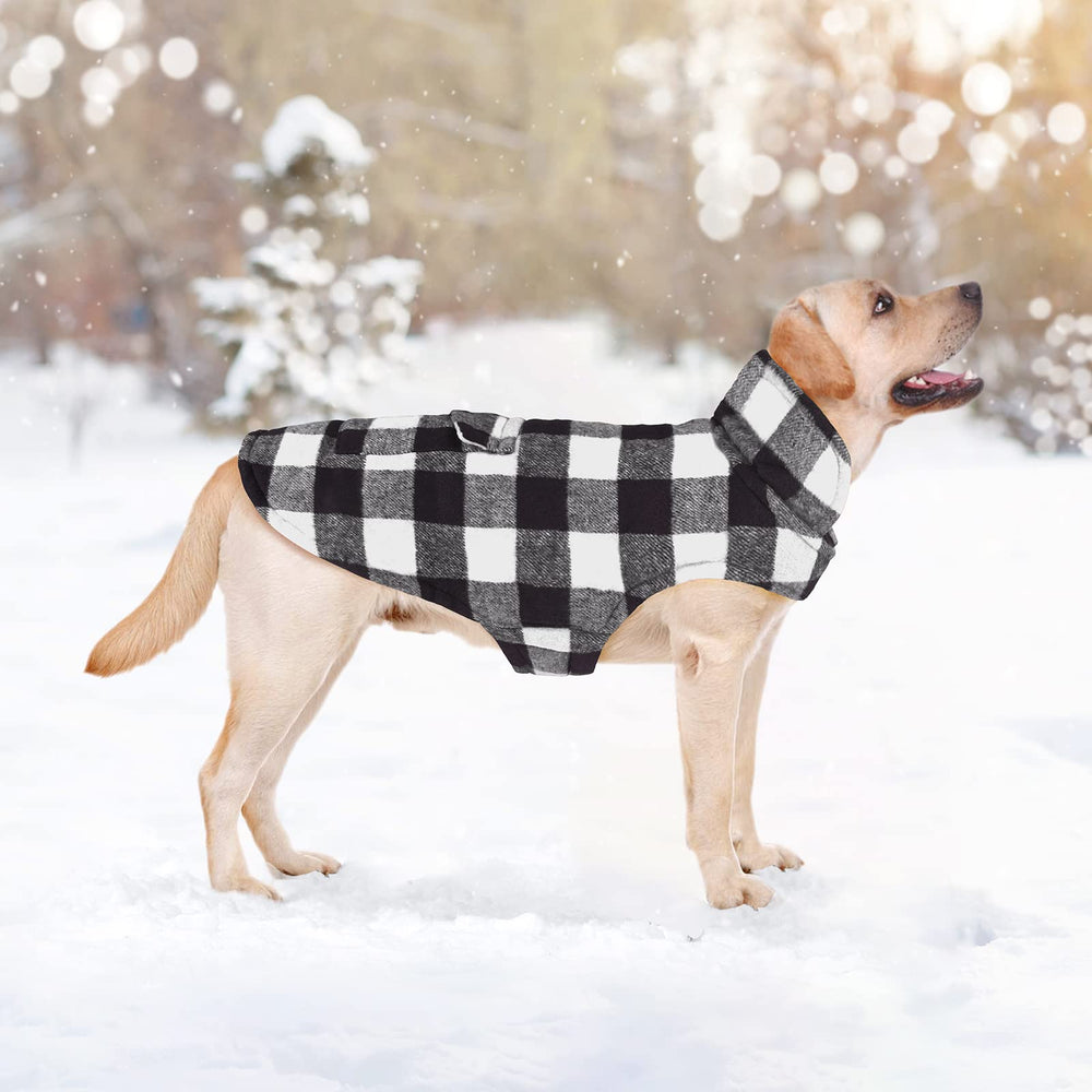 Malier Classic Plaid Fleece Dog Coat inner fleece lining for cozy comfort