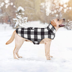 Malier Classic Plaid Fleece Dog Coat inner fleece lining for cozy comfort