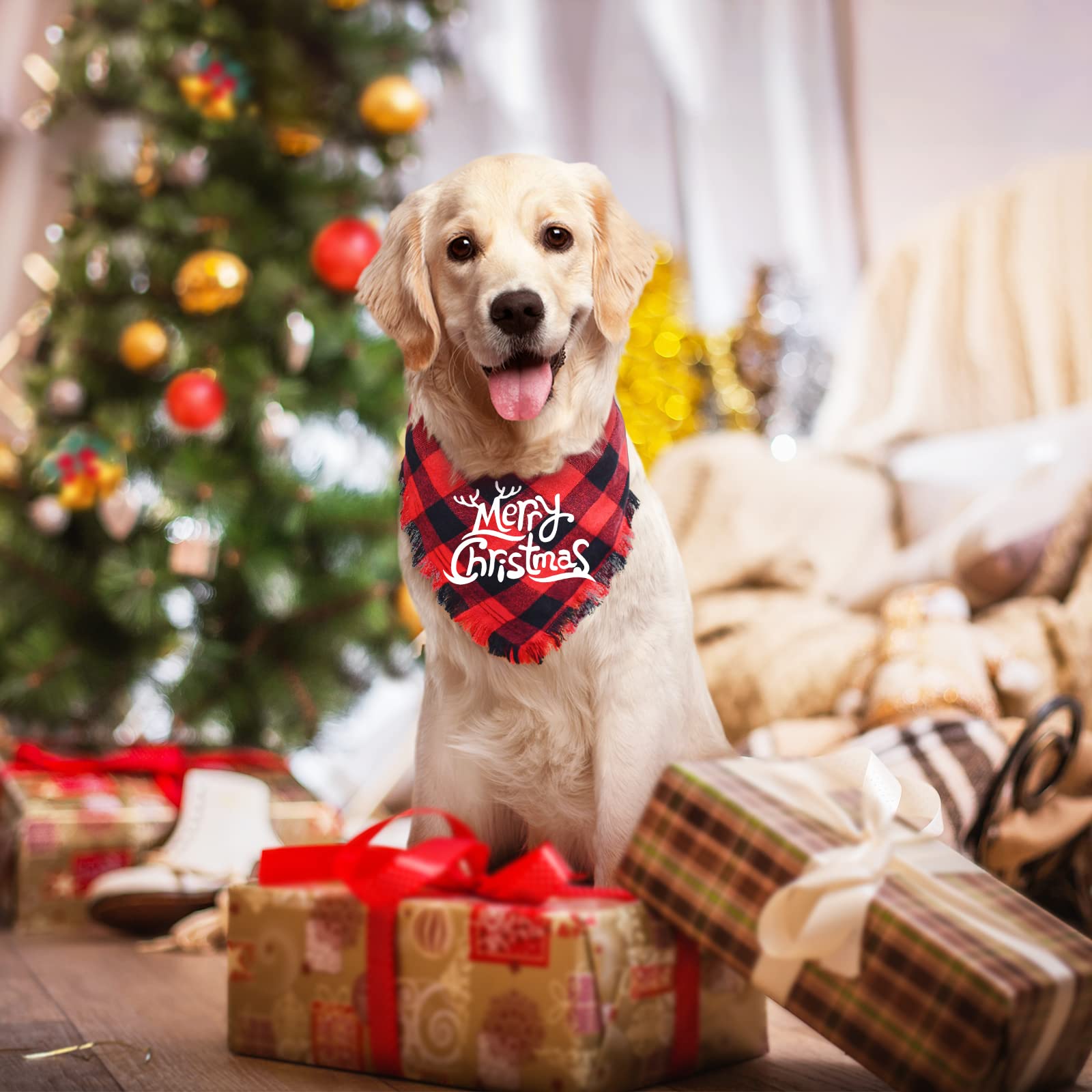Malier dog bandana Christmas pattern on soft cotton fabric for photos