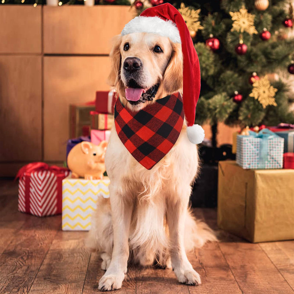 Malier dog bandana Christmas scene shows festive accessory option.