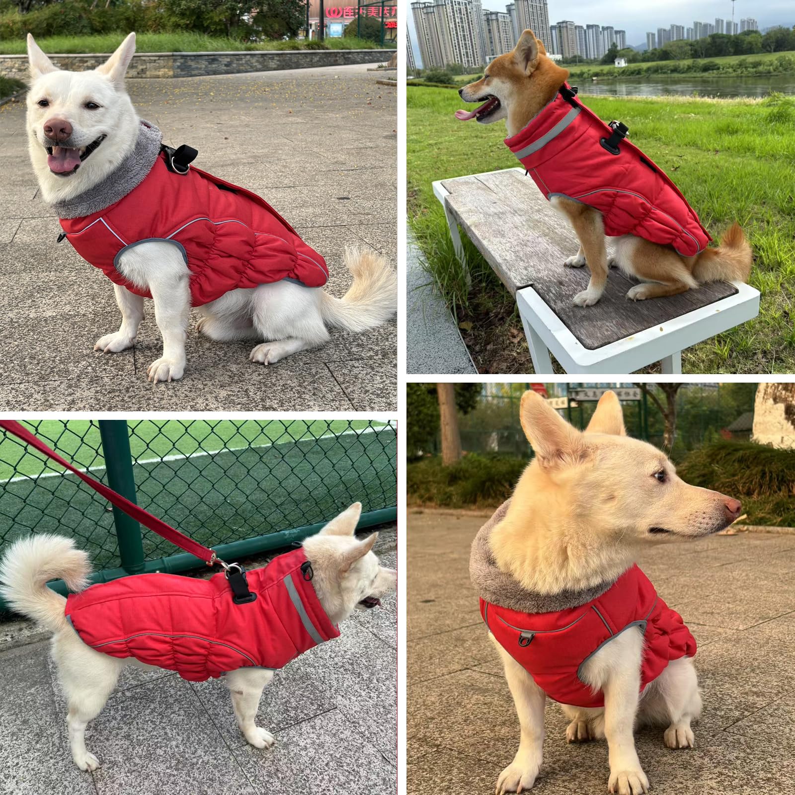 Malier red x-large coat windproof and rain-ready for harsh days.