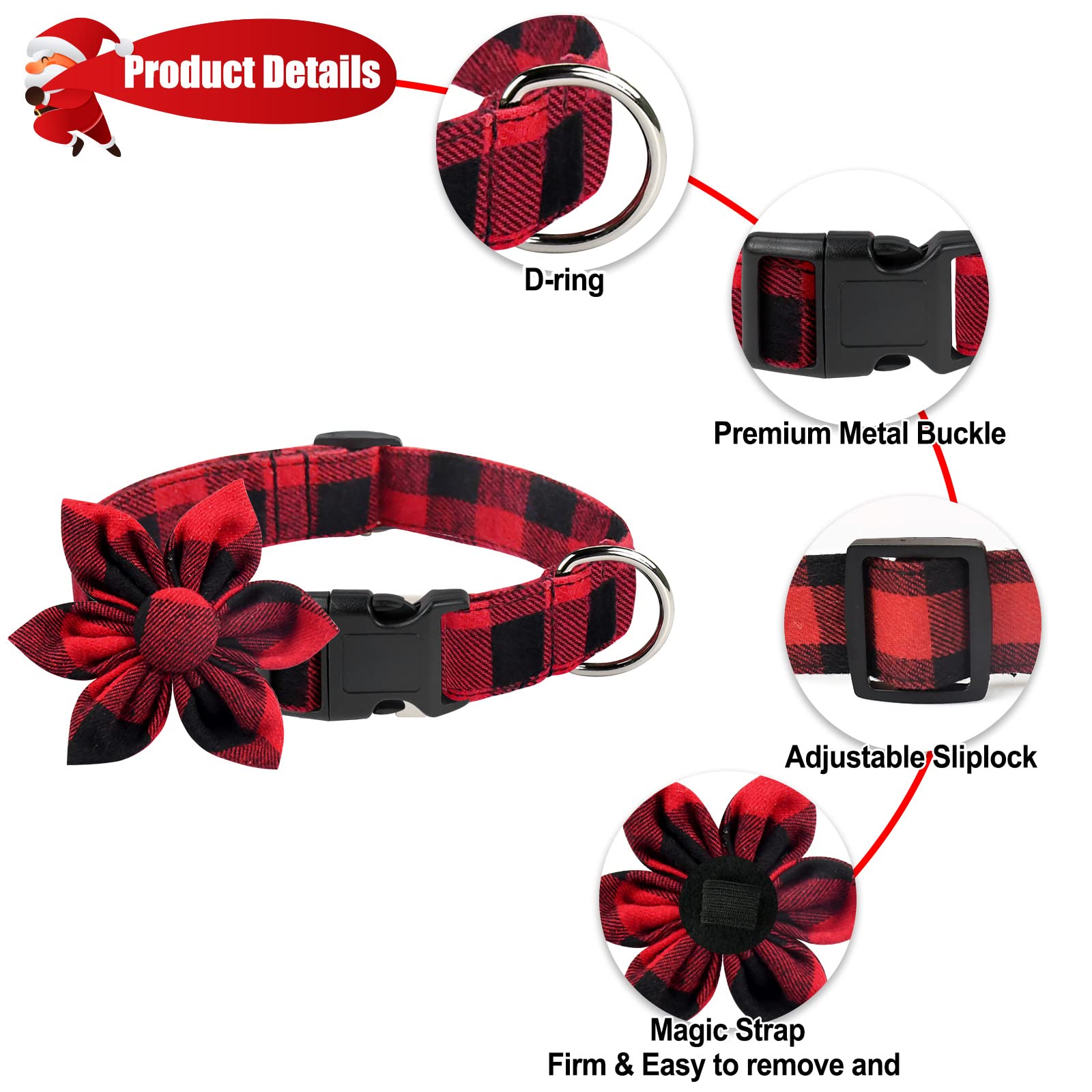 Malier dog collar premium cotton-polyester materials for comfort