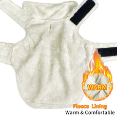 Malier dog winter coat back pocket detail for storage