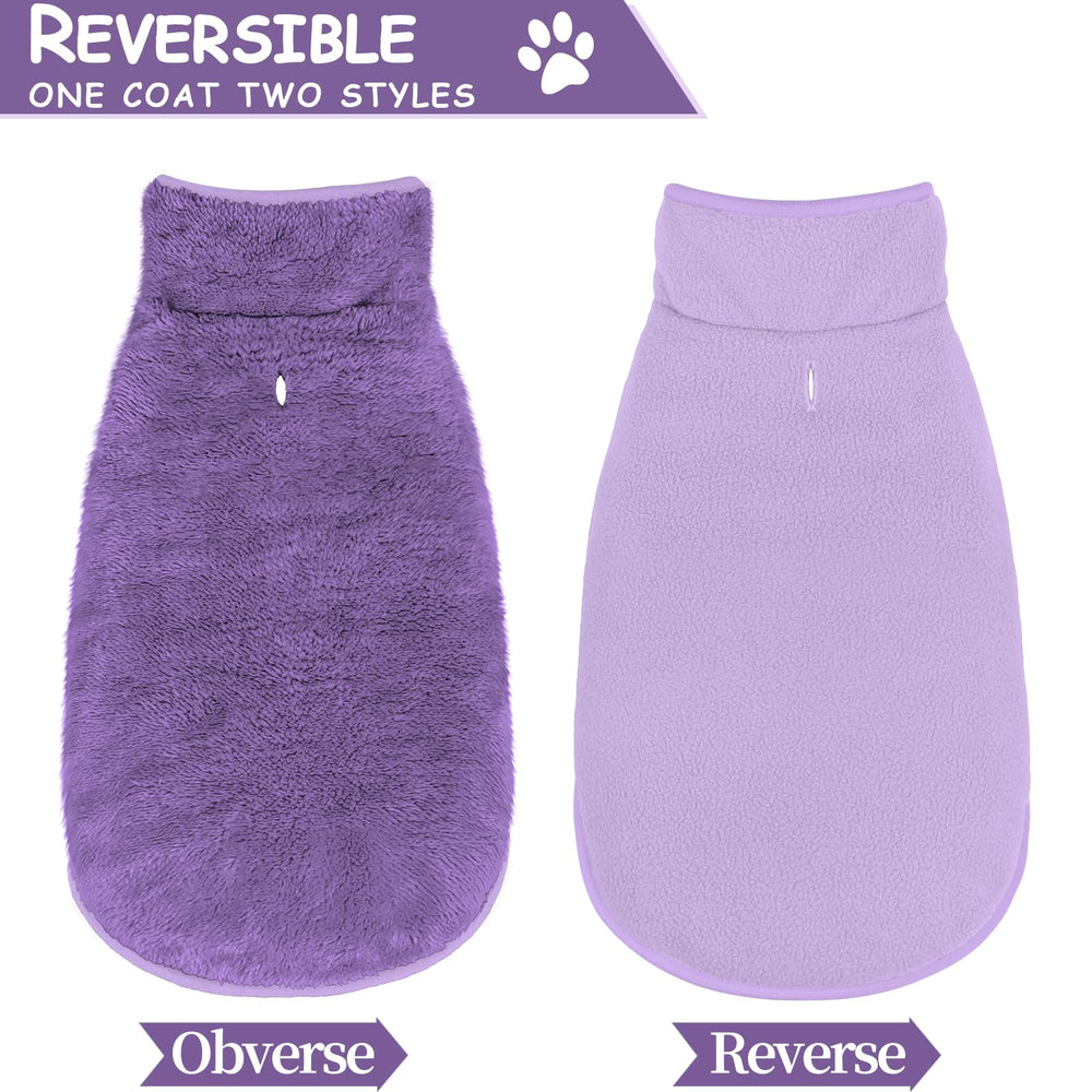 Malier dog winter coat side view highlights easy-on/off belly fasteners.