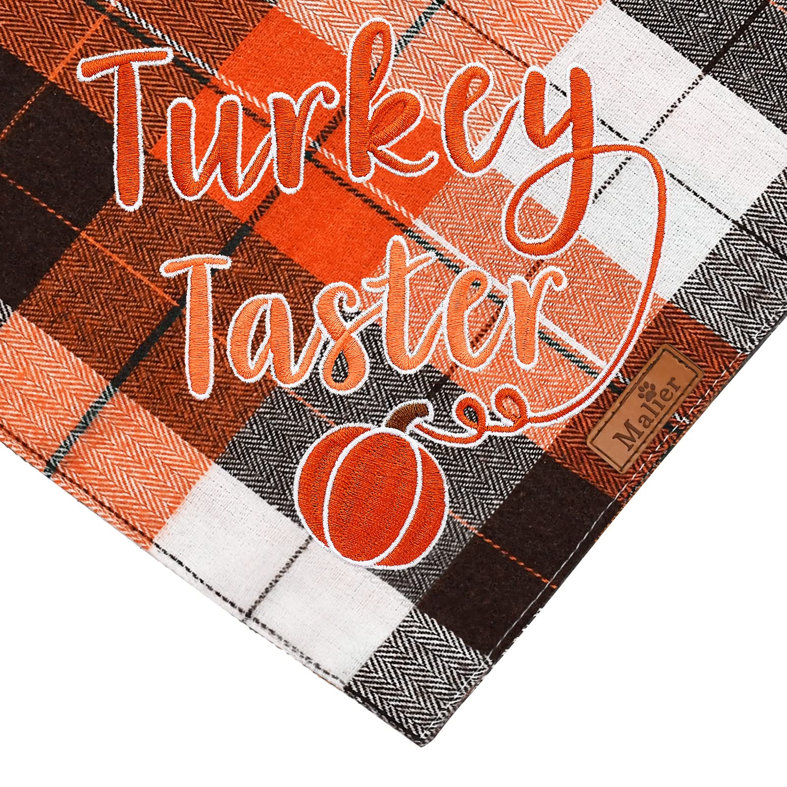 Malier Holiday Dog Bandana three-sizes ensures a snug fit.