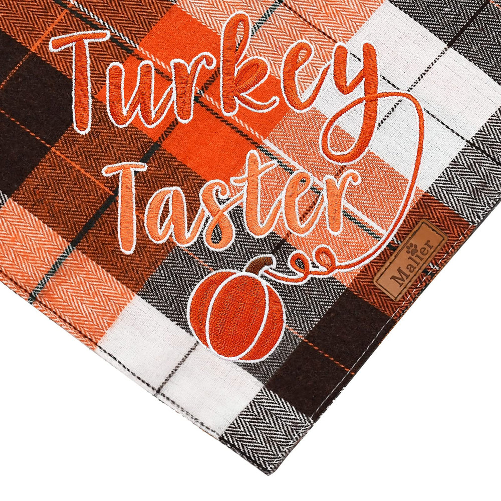 Malier Holiday Dog Bandana three-sizes ensures a snug fit.