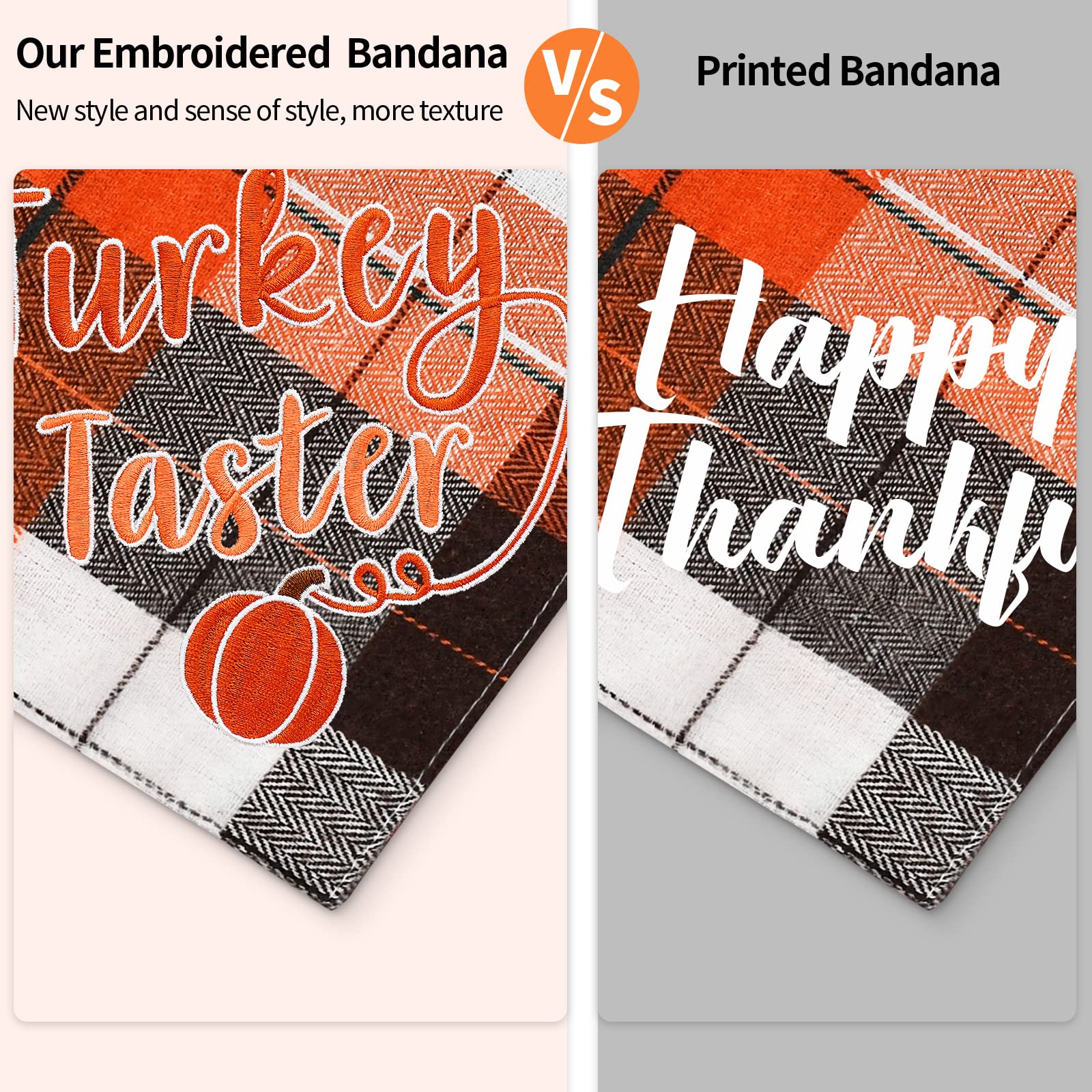 Malier Holiday Dog Bandana turkey-pattern showcases seasonal flair for celebrations.