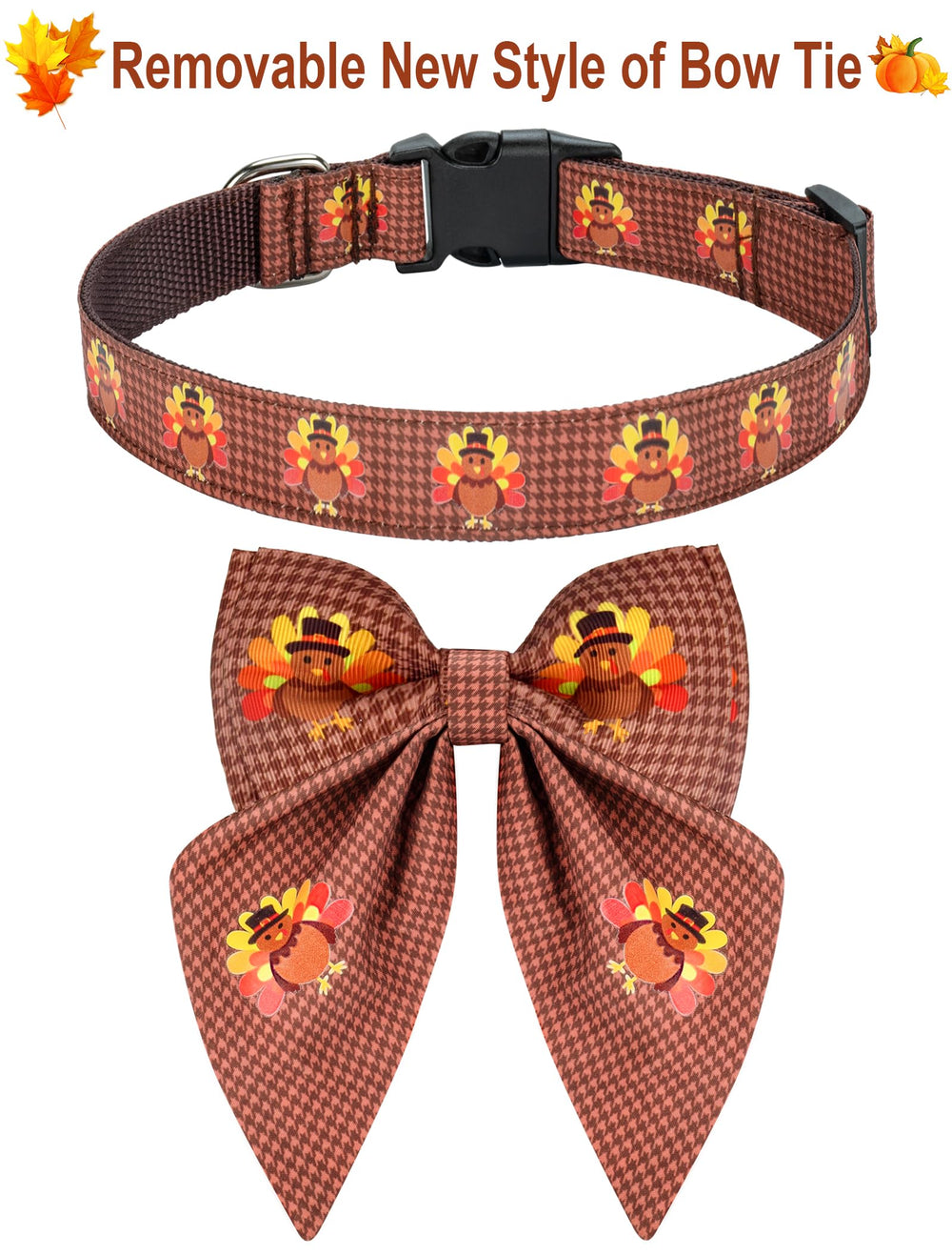 Malier Thanksgiving collar with durable buckle shown on a pet.