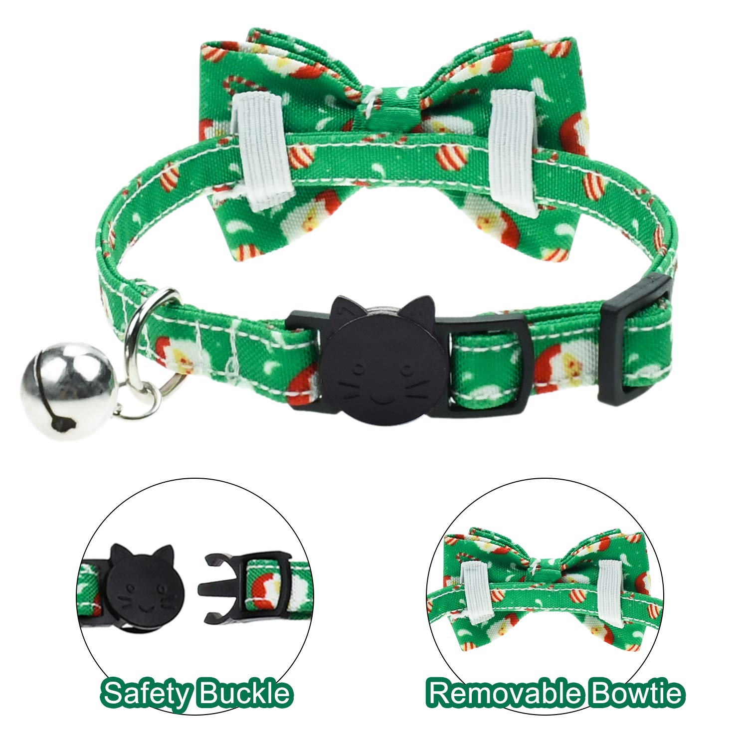 Malier two pack cat collar set with adjustable neck for growth