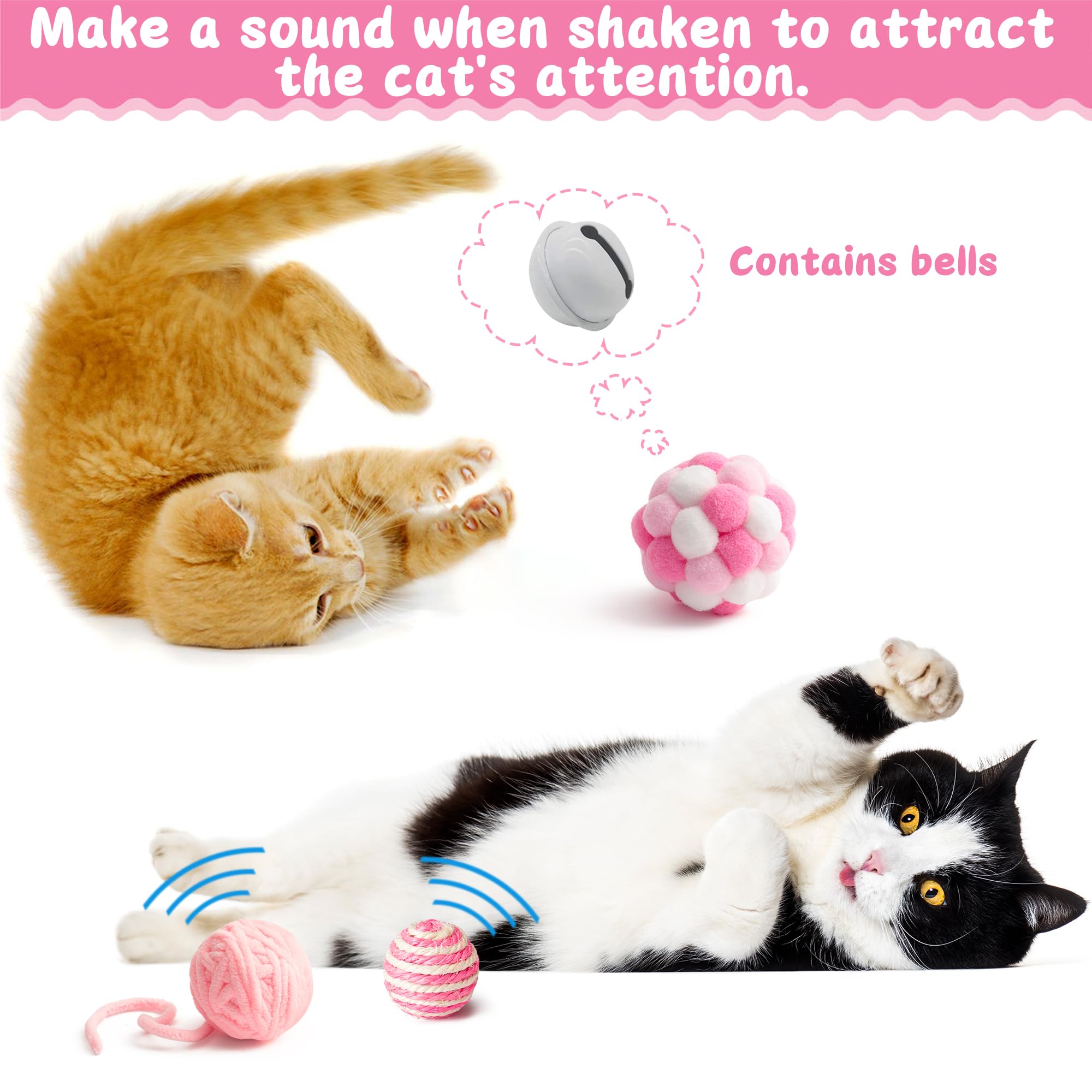 MALLMALL6 pink bell balls offer jingling targets for active exercise