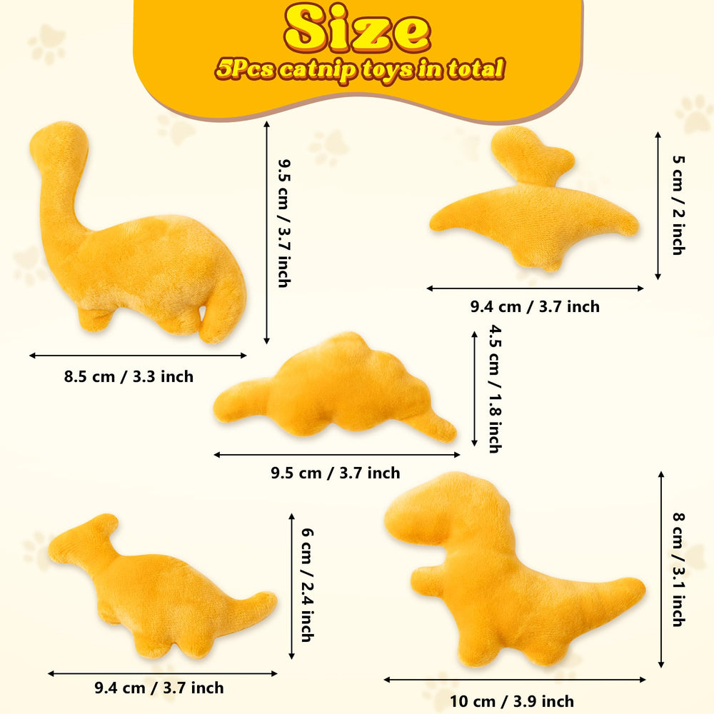 MALLMALL6 catnip dino nuggets play highlighting interactive chase and bite fun.