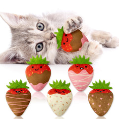 MALLMALL6 catnip toy strawberry chocolate crinkle inside for engaging independent play.