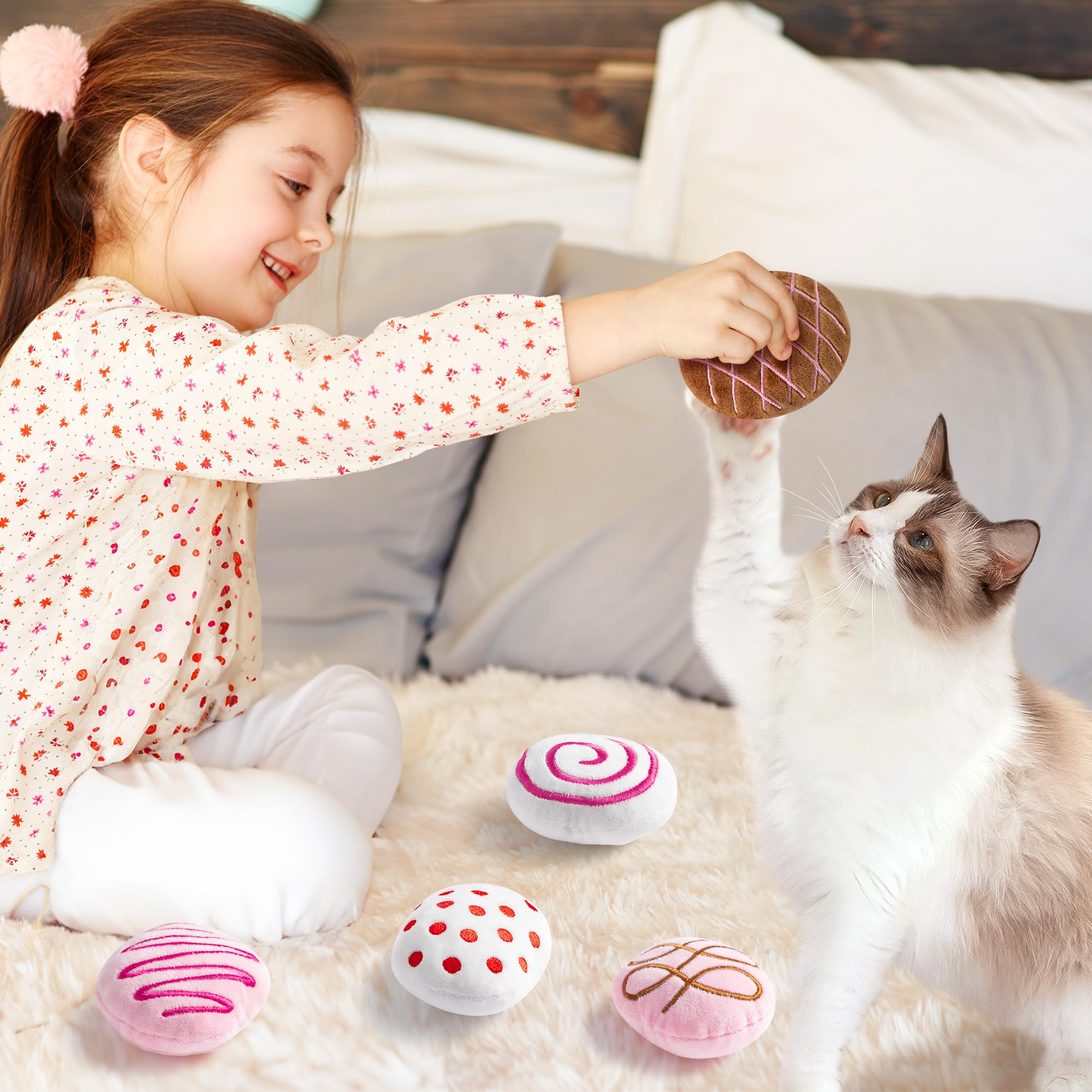 MALLMALL6 catnip toys sized 3.2x2.8 inches, ideal for chasing and kicking.