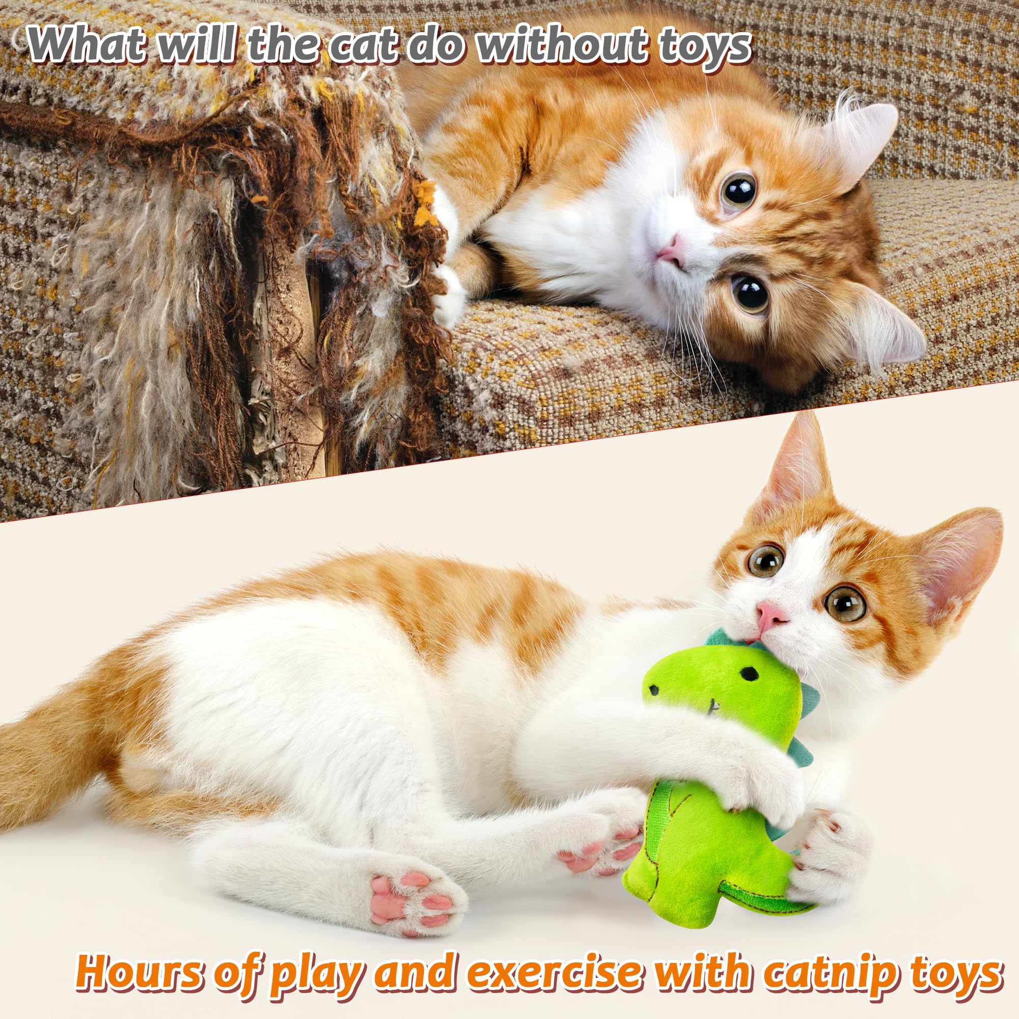 Mallmall6 dinosaur catnip toy tyrannosaurus rex offers big-kick action to stimulate prey drive.