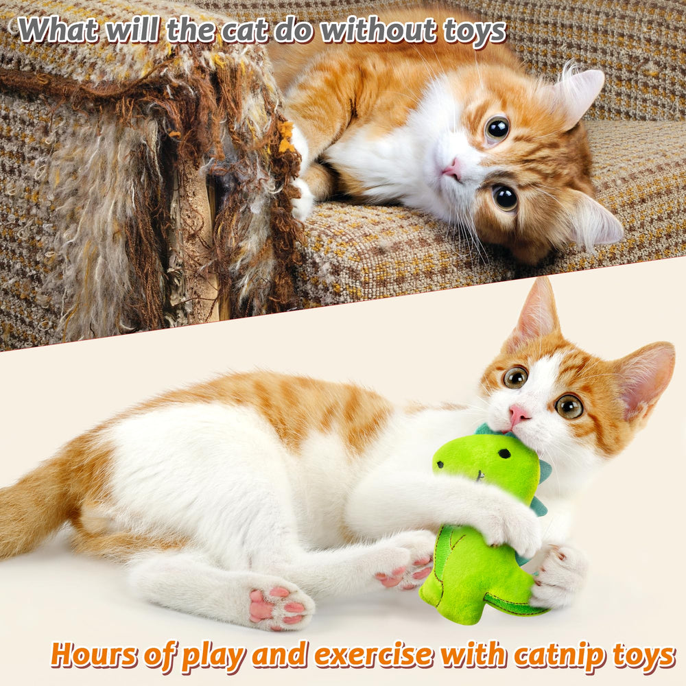 Mallmall6 dinosaur catnip toy tyrannosaurus rex offers big-kick action to stimulate prey drive.