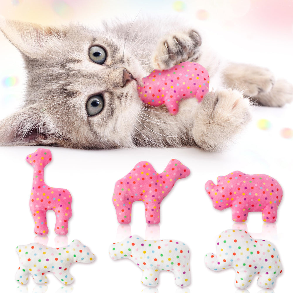MALLMALL6 Frosted Animal Cookie catnip toy with crinkle paper for interactive play.