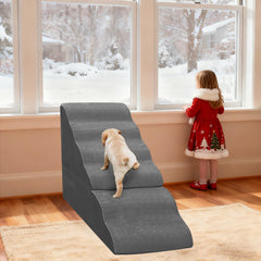 MALOROY dog stairs anti-slip bottom highlights secure grip for steady climbs.
