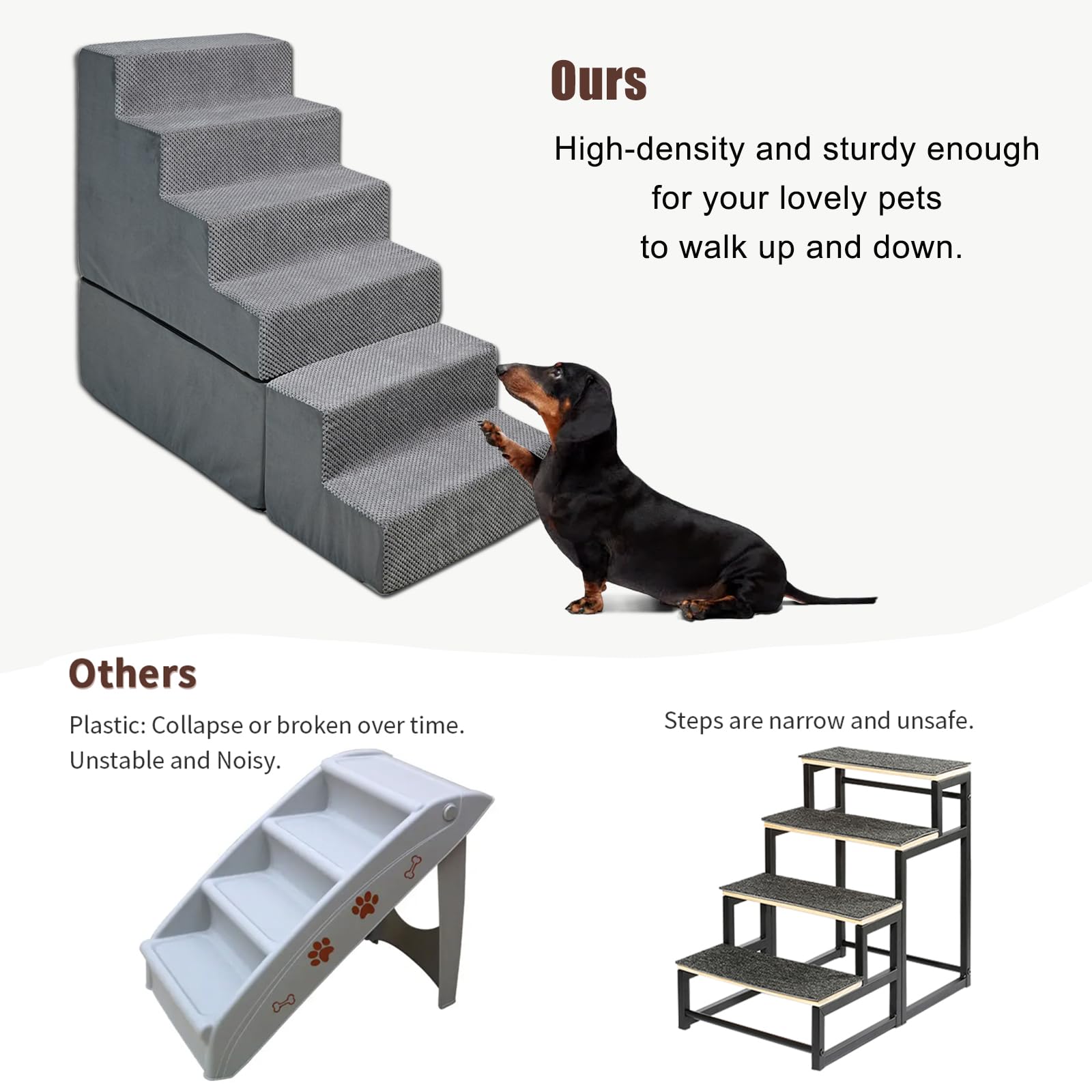 MALOROY dog steps 2-in-1 bed or stairs offers versatile use