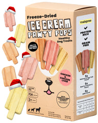 MalsiPree Ice Cream Freeze-Dried Dog Treats—packfront; protein-packed birthday snack