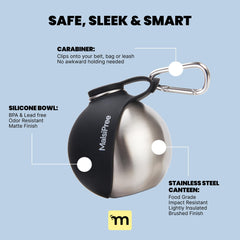 MalsiPree leak-proof insulated water bottle keeps your dog refreshed after hikes.