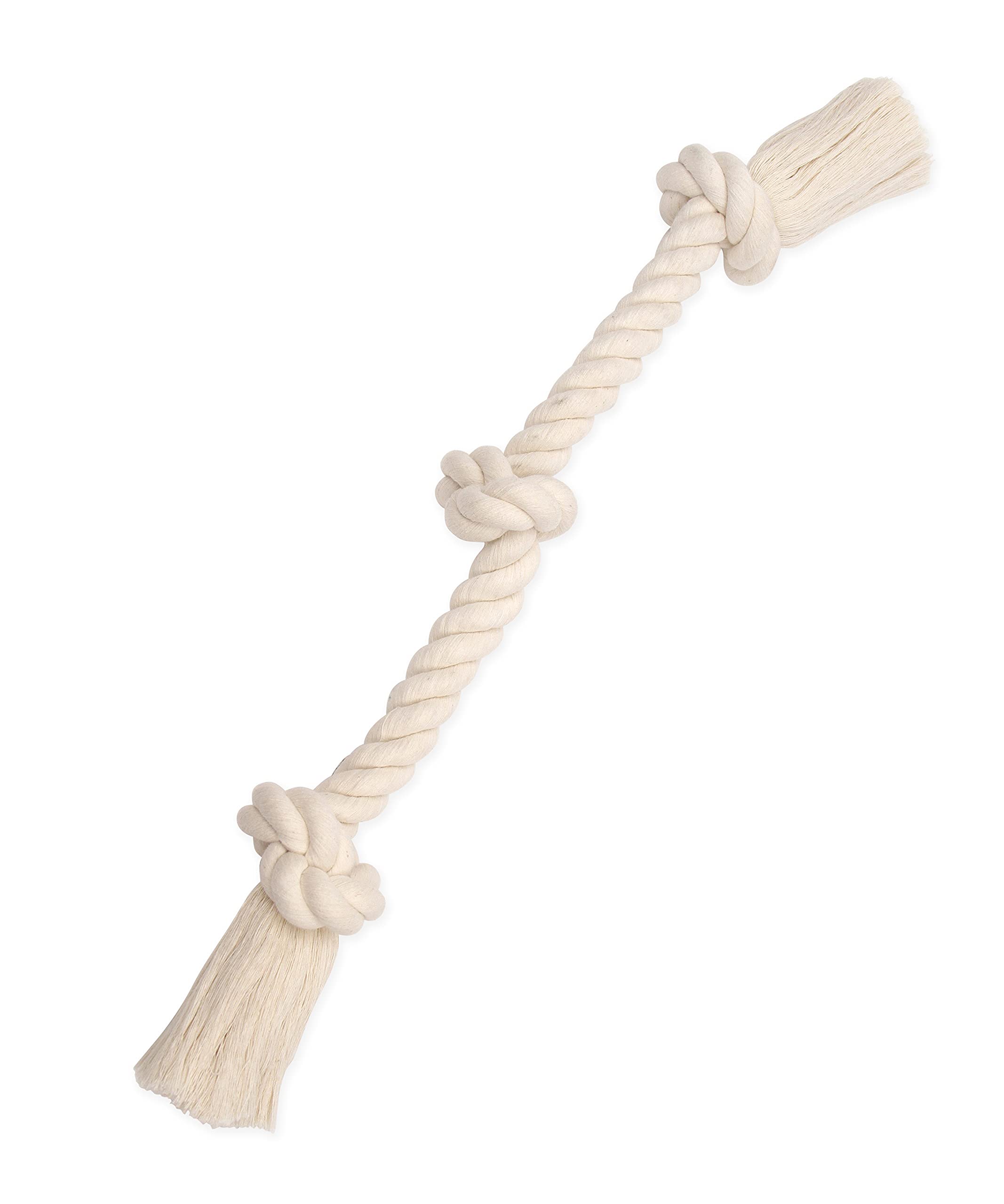 Mammoth Flossy Chews rope toy close-up showing knots for interactive tug.