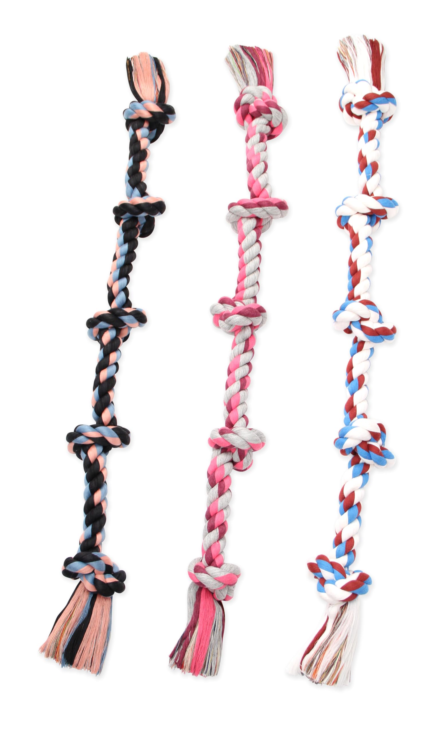 Mammoth Flossy Chews tugging action promotes interactive bonding with pets.