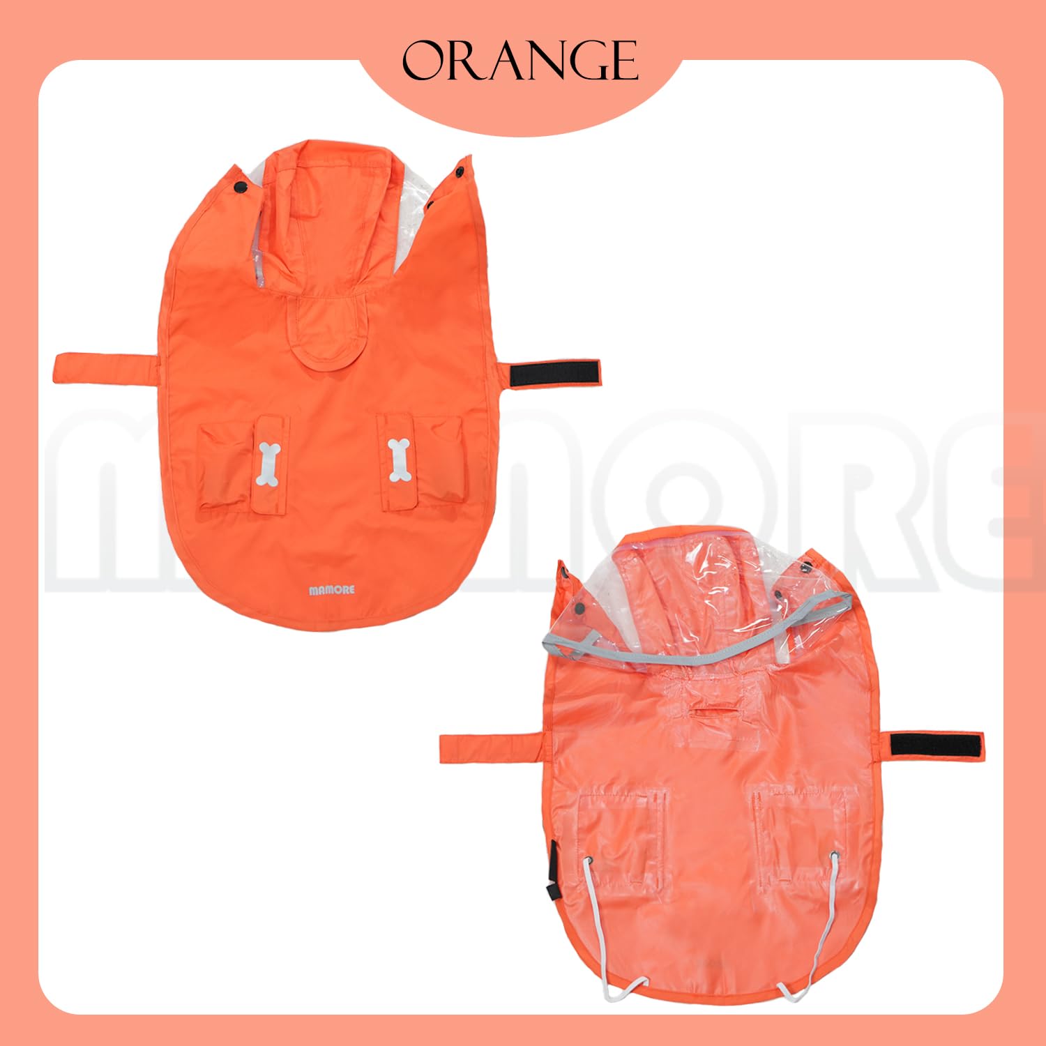 MAMORE transparent hood keeps head dry and visible