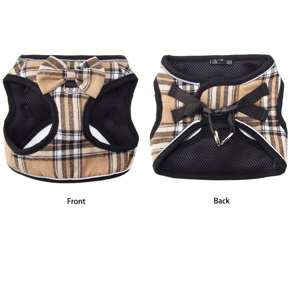 MAMORE mesh soft dog harness back view with easy-on features.