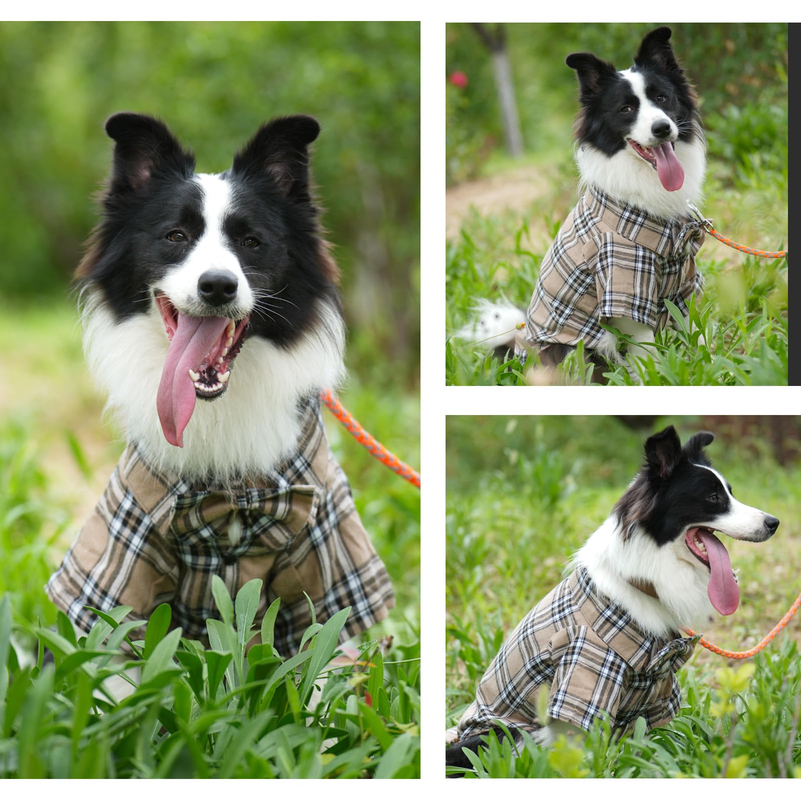 MAMORE plaid dog shirt machine washable for everyday care.