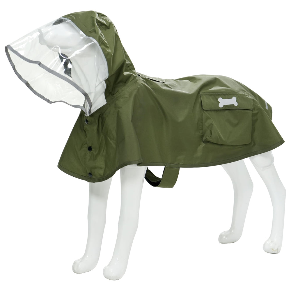 MAMORE waterproof dog raincoat front poncho hood keeps your pet dry during showers.