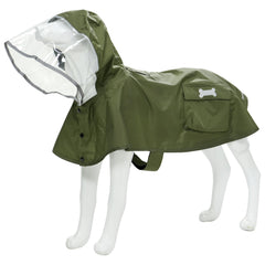 MAMORE waterproof dog raincoat front poncho hood keeps your pet dry during showers.