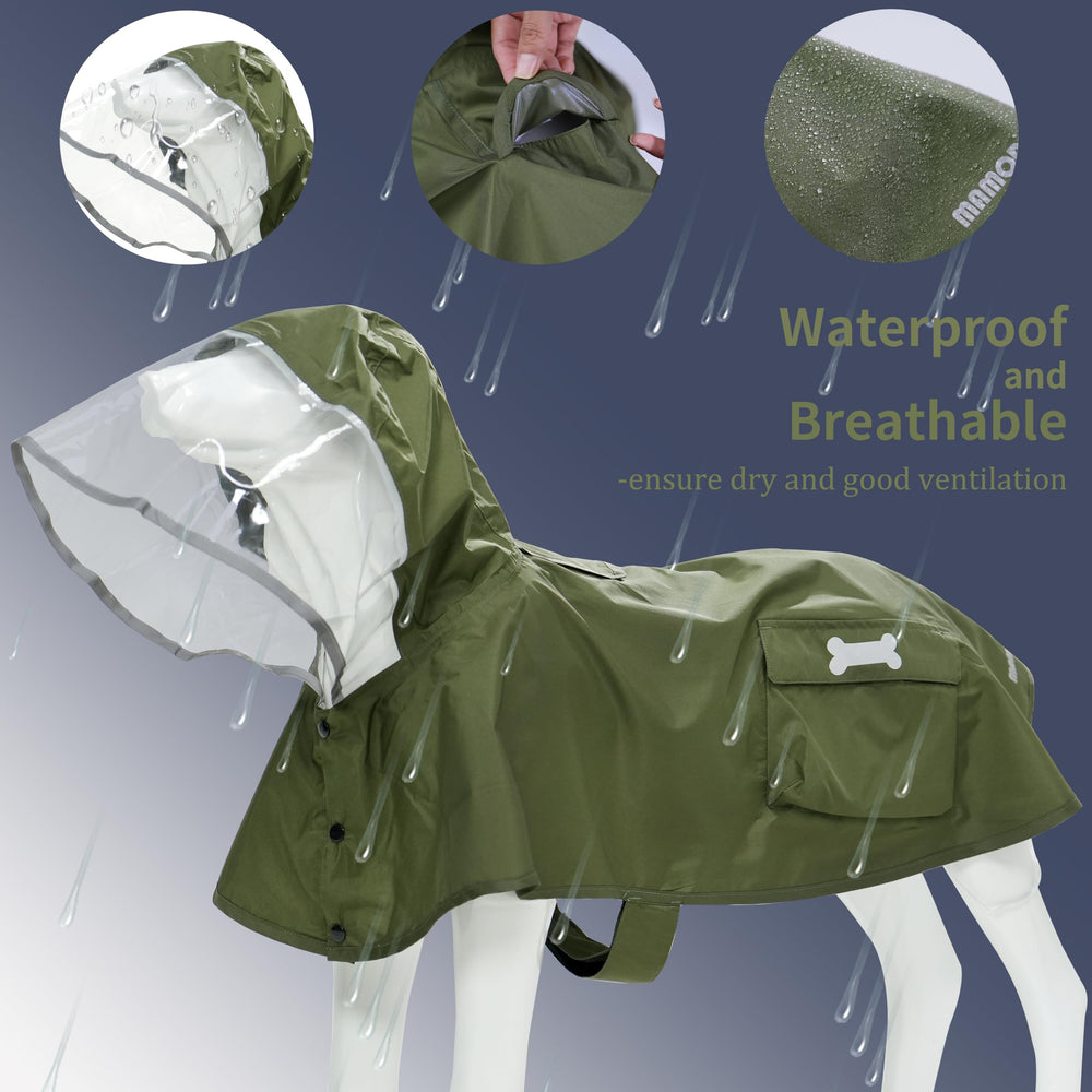 MAMORE hood detail demonstrates visible PVC material for head dryness.
