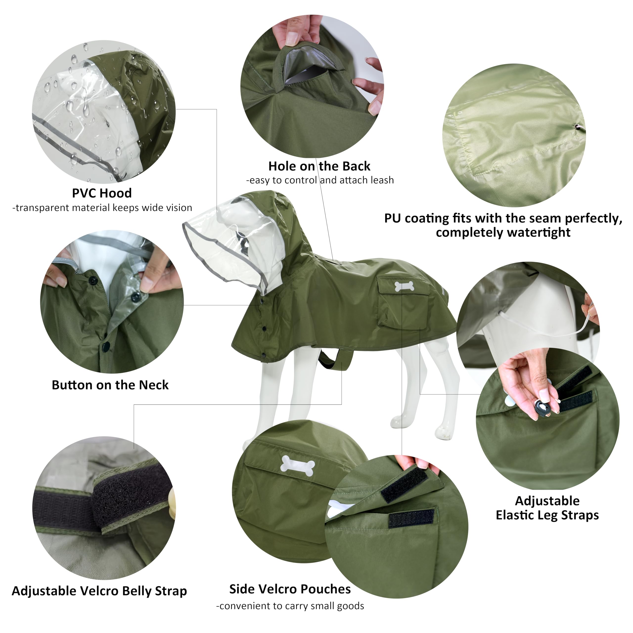 MAMORE coat side with adjustable belly strap for a secure fit.