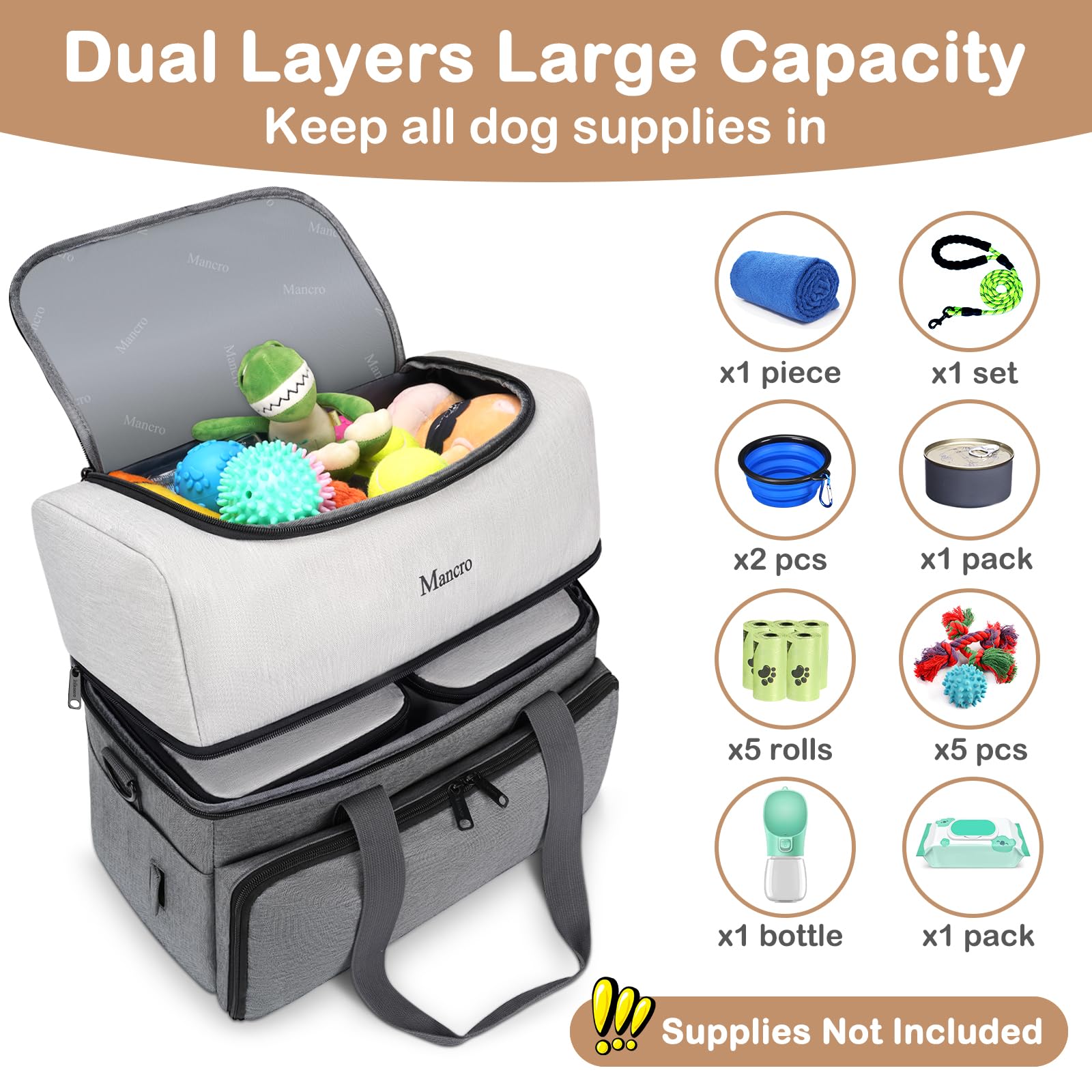 Mancro bottom layer spacious area for food containers and blankets.