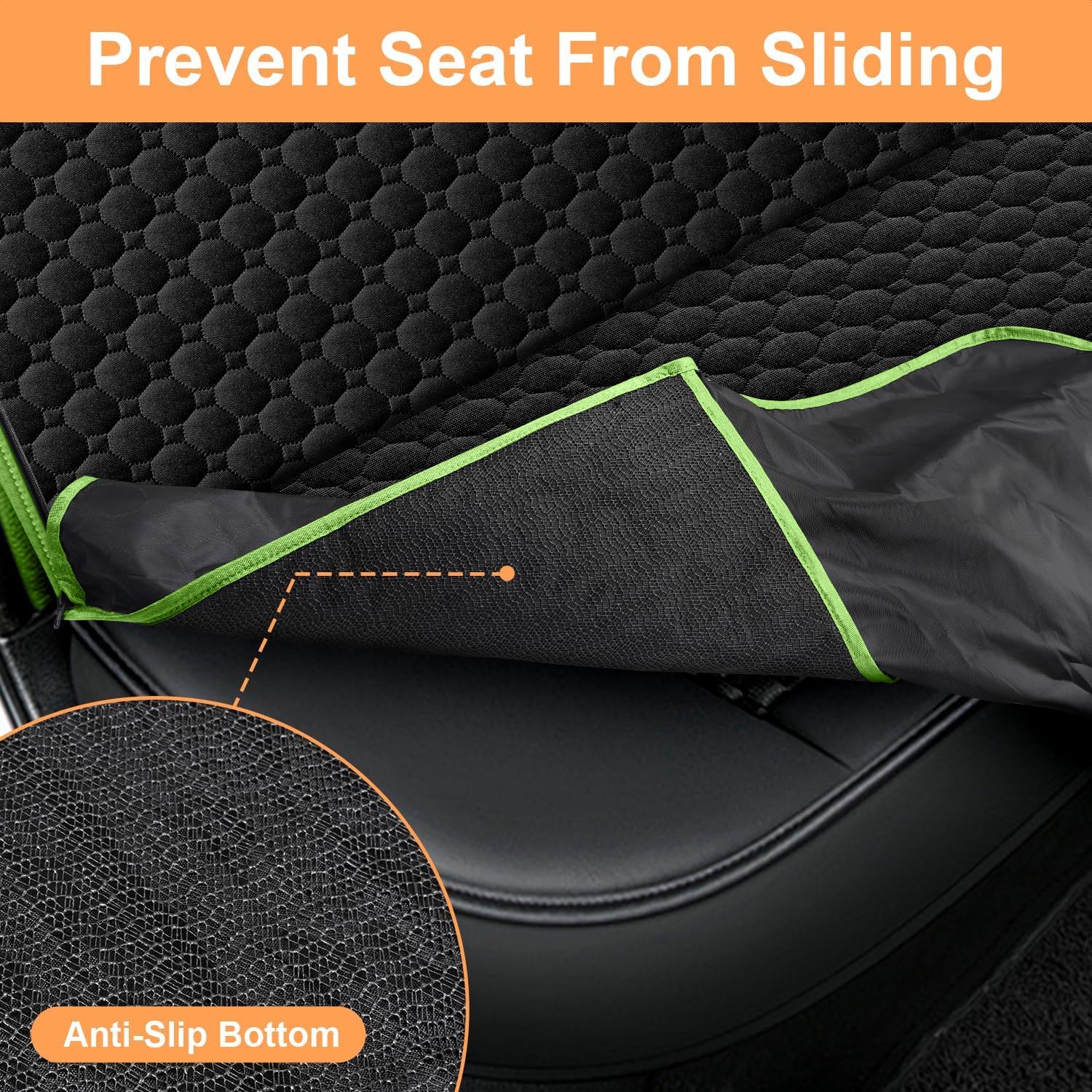 Mancro dog car seat cover safety belt openings and anchors keep pets secure.