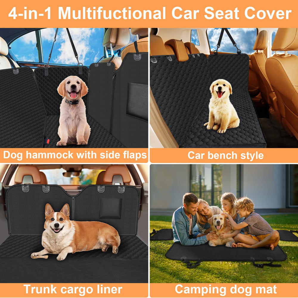 Mancro side buckle and zippers secure belts for pet safety.